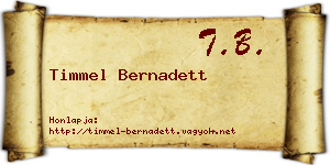 Timmel Bernadett névjegykártya